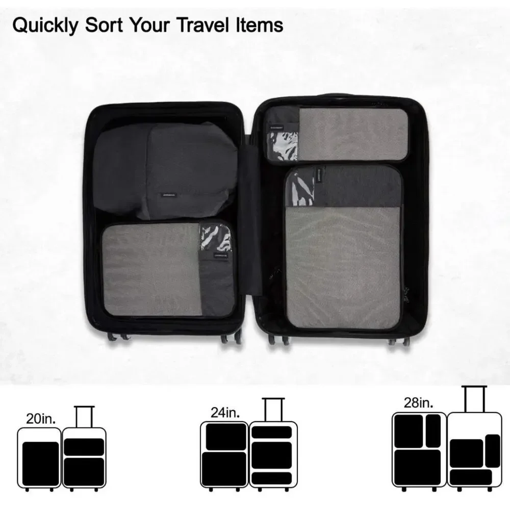 BAGSMART Compression Packing Cubes 4 Set Travel Organizer New OB